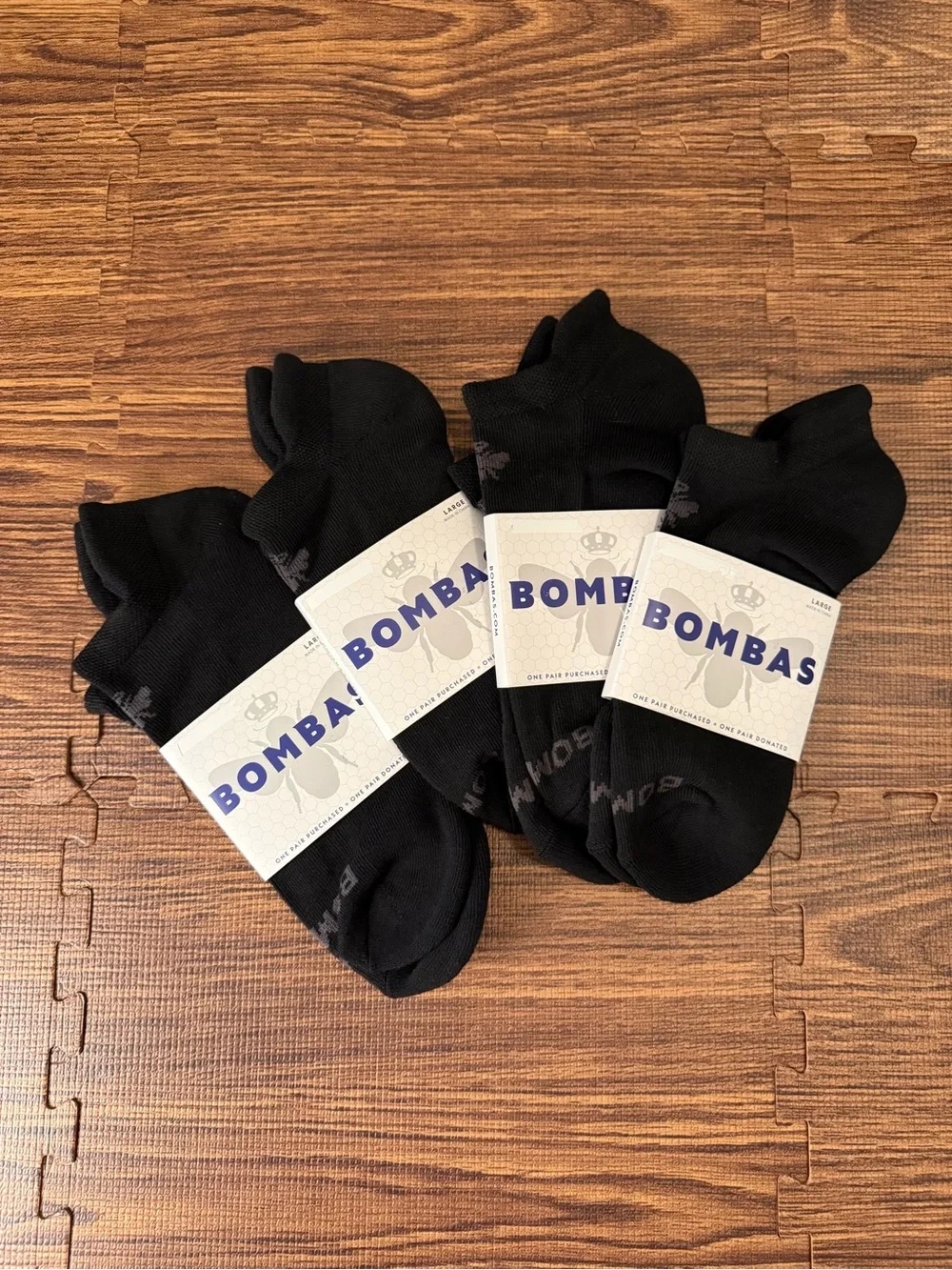 Bombas Black Men’s Ankle Athletic Socks - Pack of 4